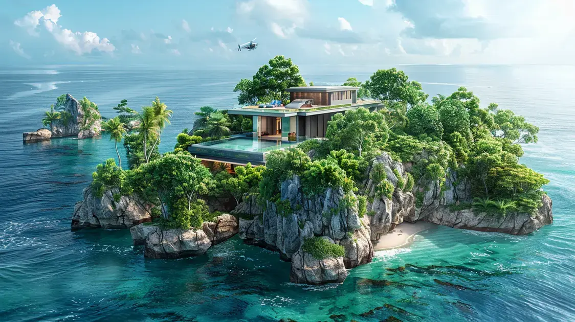 Conheça todos os detalhes da exclusiva ilha com heliponto e casa sustentável por 16,5 milhões de dólares!