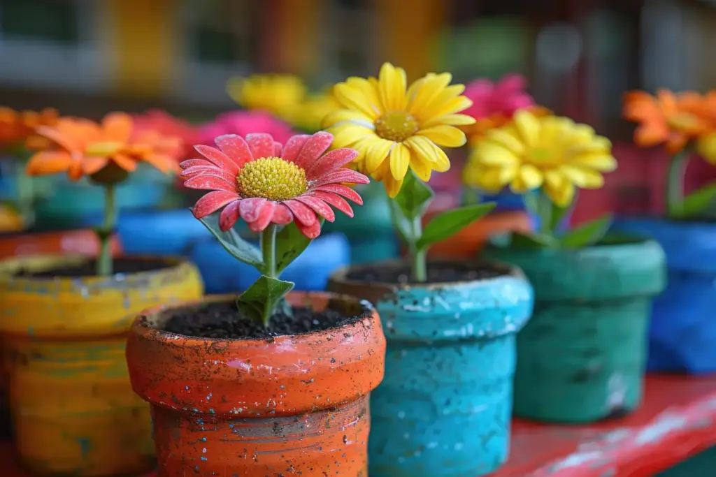 Jardim de Vasos Coloridos